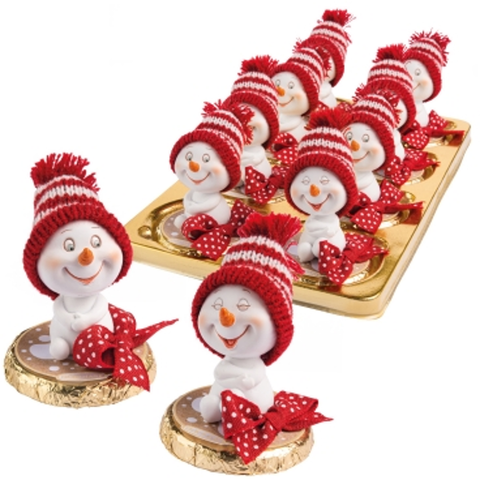 Médaillon chocolat praliné bonhomme de neige - 24g