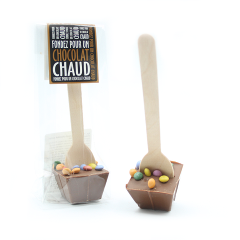 Cuillère à chocolat chaud lait pastilles de couleur - 45g