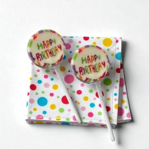 Petites sucettes rock décor "happy birthday" - 10g