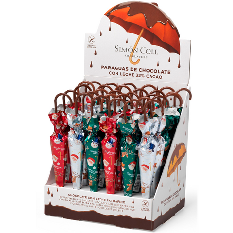 Grand parapluie en chocolat au lait thème noël - 35g