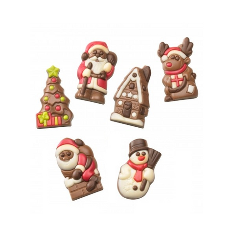 Figurines de noël assorties en chocolat - Vrac de 2Kg