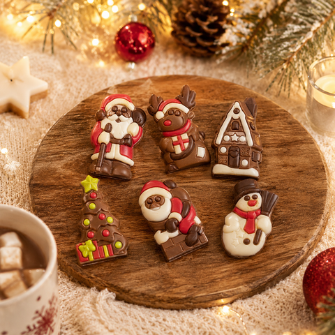 Figurines de noël assorties en chocolat - Vrac de 2Kg