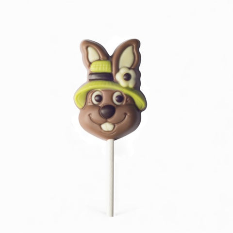 Sucette chocolat Lapin chapeau de Pâques - 15g