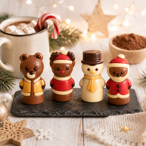 Mini tubo figurine de noël en chocolat - 10g