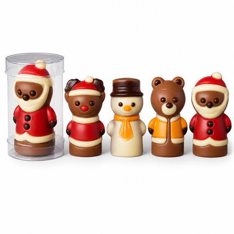 Mini tubo figurine de noël en chocolat - 10g