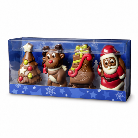 Coffret moulages chocolat figurines de noël - 120g