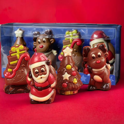 Coffret moulages chocolat figurines de noël - 120g