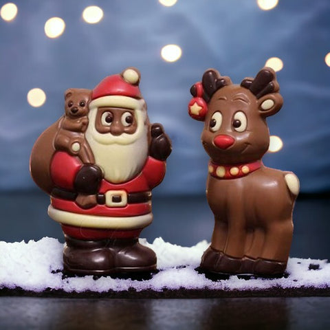 Coffret moulages chocolat père noël et renne - 150g