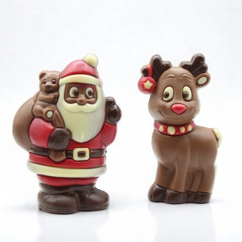 Coffret moulages chocolat père noël et renne - 150g