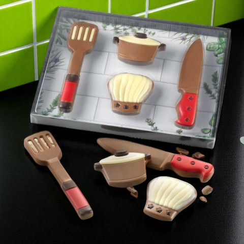 Coffret insolite set de cuisine en chocolat - 125g