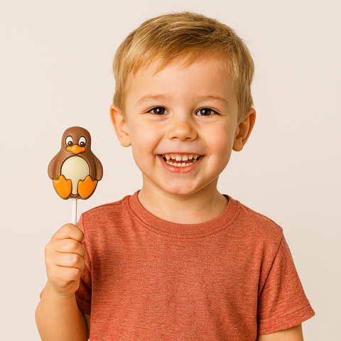 Sucette chocolat au lait pingouin - 35g