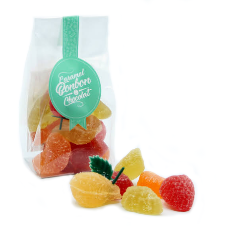 Pâte de fruits luxe en forme de fruits - sachet de 100g