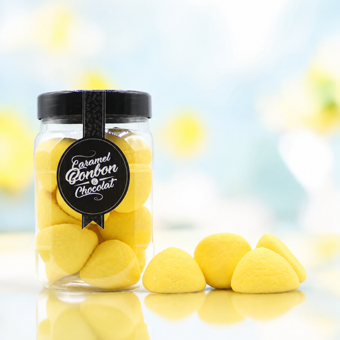 Pot transparent de guimauves goût banane 150 g