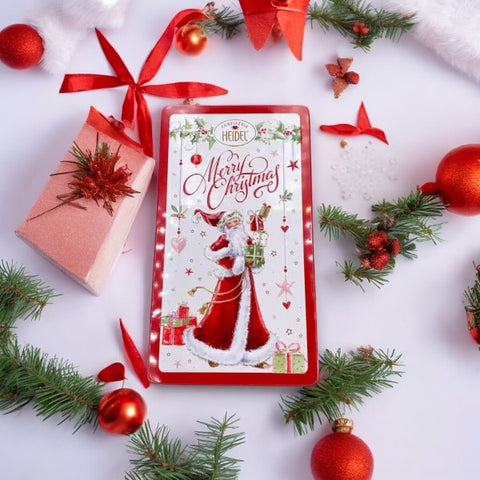 Boite décorative chocolat au lait noël blanc - 90g