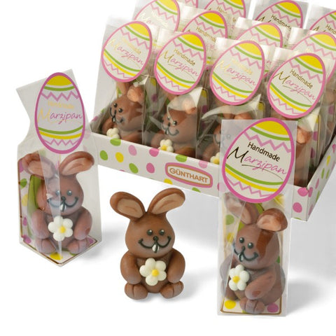 Pâte d'amande sujet lapin fleur de Pâques - 40g