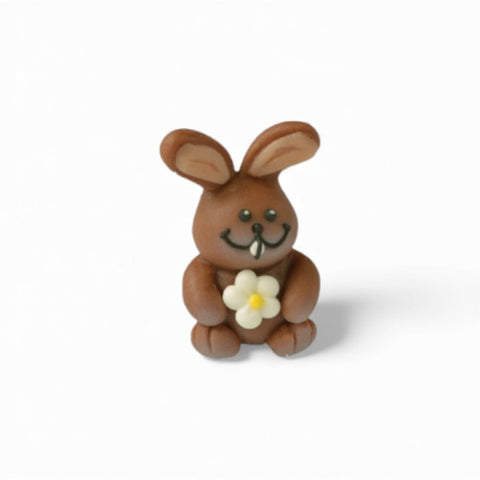 Pâte d'amande sujet lapin fleur de Pâques - 40g