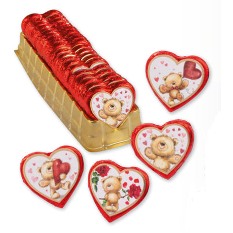 Grand cœur en chocolat praliné ourson - 24g