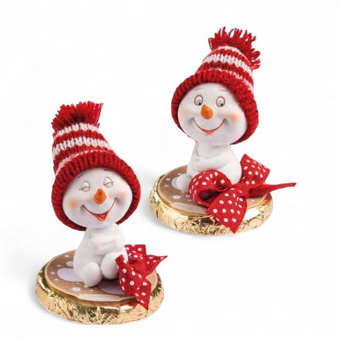 Médaillon chocolat praliné bonhomme de neige - 24g
