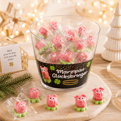 Pâte d’amande seau de champagne petits cochons - 13g