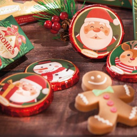 Médaillon chocolat praliné décor de noël - 24g