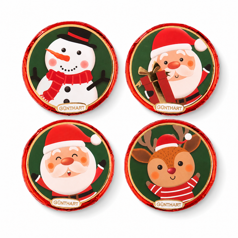 Médaillon chocolat praliné décor de noël - 24g