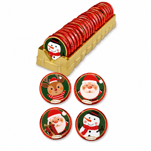 Médaillon chocolat praliné décor de noël - 24g