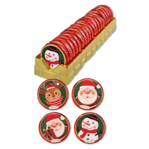 Médaillon chocolat praliné décor de noël - 24g