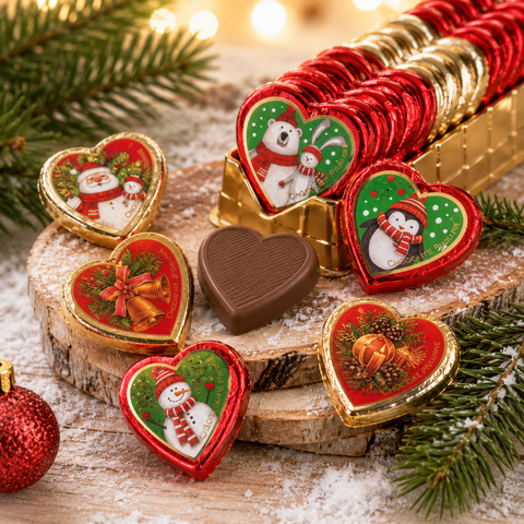 Chocolat en forme de cœur thème noel - 24g