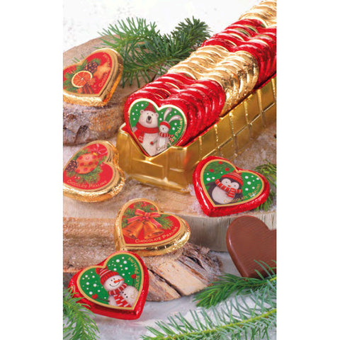 Chocolat en forme de cœur thème noel - 24g