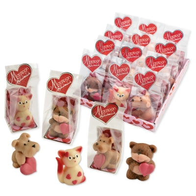 Pâte d'amande assortiment animaux cœur - 42g
