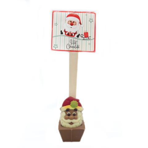Cuillère à chocolat chaud lait père noël mini guimauve - 55g