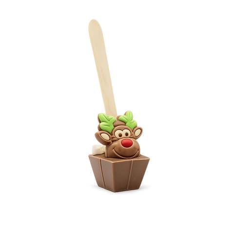 Cuillère à chocolat chaud lait renne mini guimauve - 55g