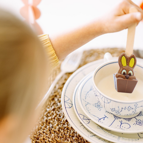 Cuillère à chocolat chaud lait Lapin mini guimauve - 55g