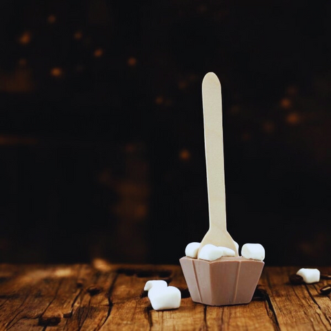 Cuillère à chocolat chaud lait mini guimauves - chocolat de 45g