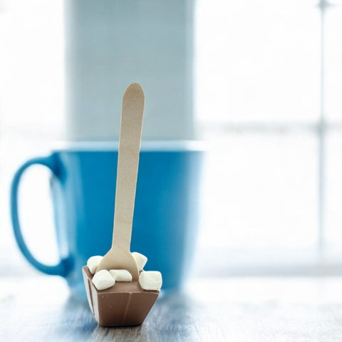 Cuillère à chocolat chaud lait mini guimauves - chocolat de 45g