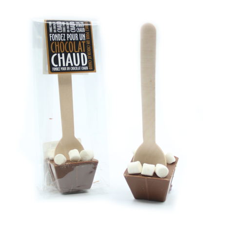 Cuillère à chocolat chaud lait mini guimauves - chocolat de 45g