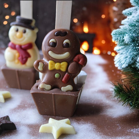 Cuillère à chocolat chaud lait bonhomme pe mini guimauve - 55g