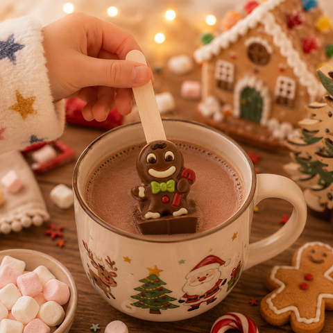 Cuillère à chocolat chaud lait bonhomme pain épices - 55g