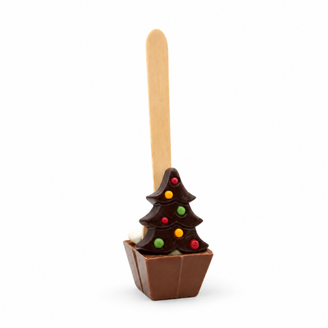 Cuillère à chocolat chaud lait sapin mini guimauve - 55g