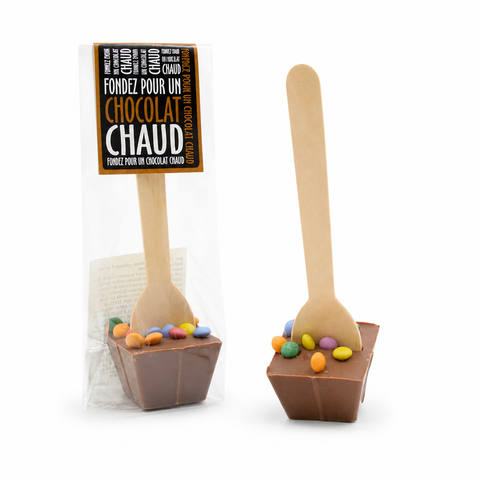 Cuillère à chocolat chaud lait pastilles de couleur - 45g