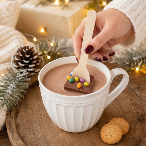 Cuillère à chocolat chaud lait pastilles de couleur - 45g