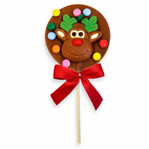 Sucette ronde chocolat renne smarties - 50g