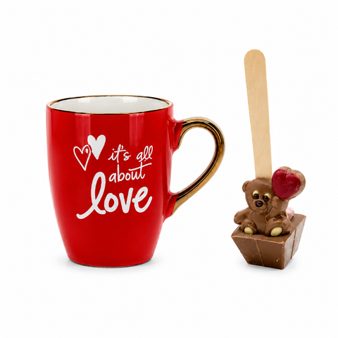 Mug LOVE & Cuillère à chocolat chaud ourson coeur ** DLUO 03/12/26 **