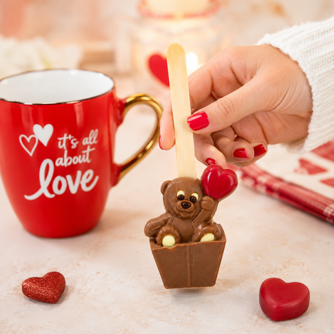 Mug LOVE & Cuillère à chocolat chaud ourson coeur ** DLUO 03/12/26 **