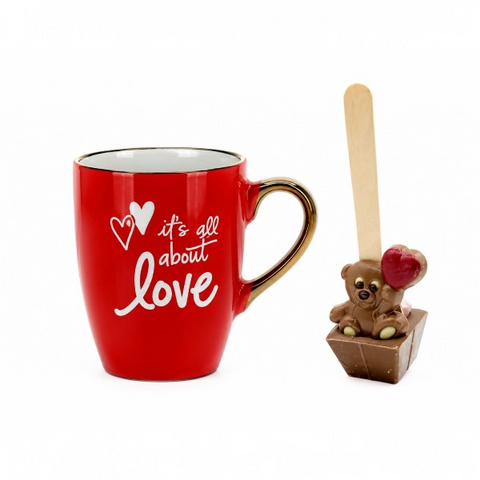 Mug LOVE & Cuillère à chocolat chaud ourson coeur ** DLUO 03/12/26 **