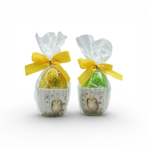 Coquetier de Pâques avec œuf en chocolat - 20g