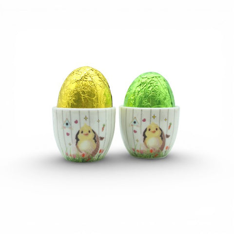 Coquetier de Pâques avec œuf en chocolat - 20g