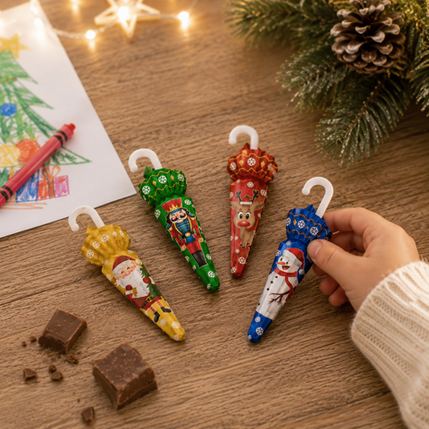 Parapluie en chocolat au lait noël - 12g