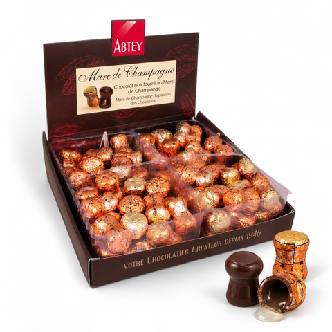 Bouchon chocolat et marc de champagne - 10g