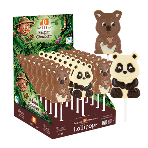 Sucette chocolat au lait jungle - 25g
